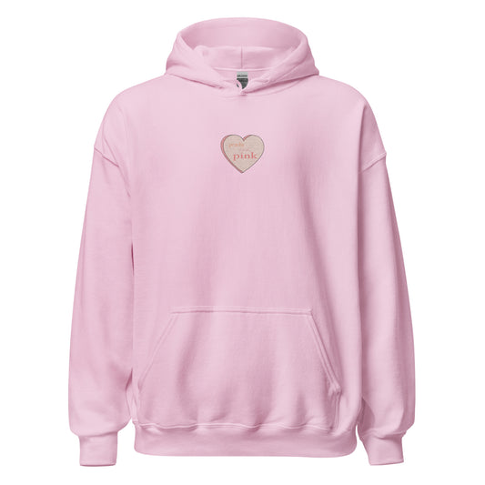 Peachy and Pink Embroidered  Hoodie